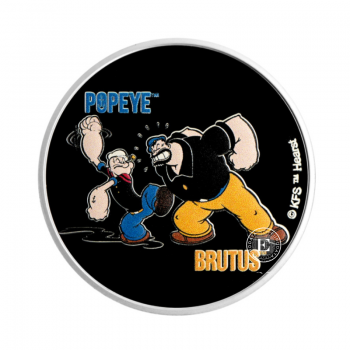 1 oz (31.10 g) sidabrinė spalvota moneta Popajus ir Brutas, Samoa 2024