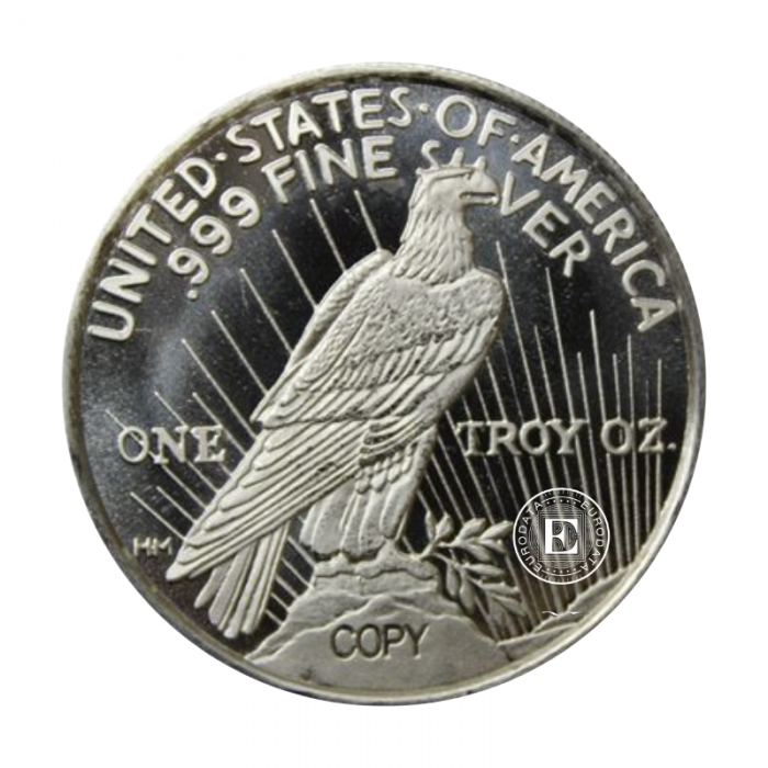 1 oz (31.10 g) sidabrinė moneta Peace Dollar, JAV (re-strike)
