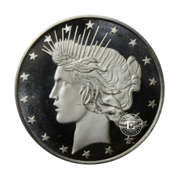 1 oz (31.10 g) sidabrinė moneta Peace Dollar, JAV (re-strike)
