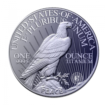 1 oz (31.10 g) titano moneta Peace Dollar, JAV 2026