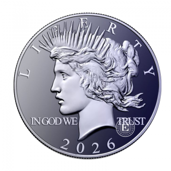 1 oz (31.10 g) titano moneta Peace Dollar, JAV 2026