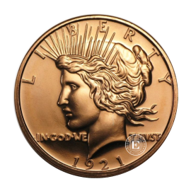 1 oz copper round Peace Dollar, USA (random year)