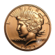 1 oz (31.10 g) miedziana moneta round  Peace Dollar, USA random year