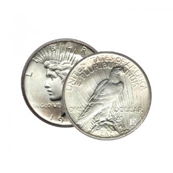 1 dolerio (24.05 g) sidabrinė moneta Peace Dollar, JAV (atsitiktiniai metai)