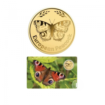 1/1000 oz  złota moneta European Peacock  Butterfly, Czad