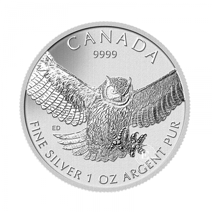 1 oz (31.10 g) silver coin Birds of Prey - Great Horned Owl, Canada 2015