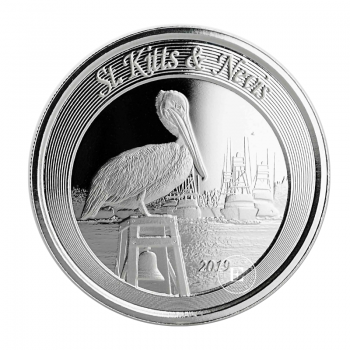 1 oz (31.10 g) sidabrinė moneta  EC8 St Kitts and Nevis - Pelikanas, Rytų Karibų Salos 2019