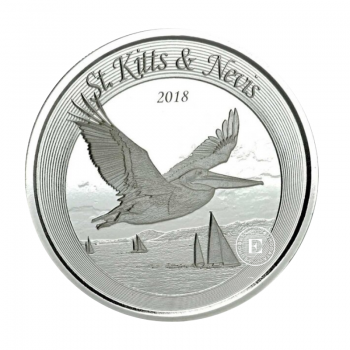 1 oz (31.10 g) sidabrinė moneta  EC8 St Kitts and Nevis - Pelikanas, Rytų Karibų Salos 2018