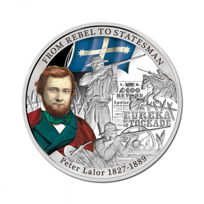 1 dolar (25 g) silbermünze farbig  Peter Lalor, Niue 2014