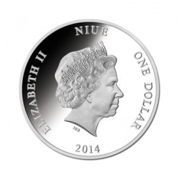 1 dolerio (25 g) sidabrinė spalvota moneta Peter Lalor, Niujė 2014