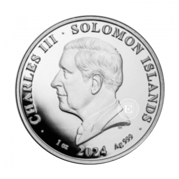 1 oz (31.10 g) sidabrinė moneta Number Pi,  Saliamono Salos 2024