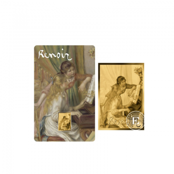 1/1000 oz aukso luitas - moneta Pierre-Auguste Renoir Paintings – Young Girls at the Piano, Čadas