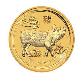 1 oz (31.10 g) pièce d'or Lunar II - Year of the Pig, Australie 2019