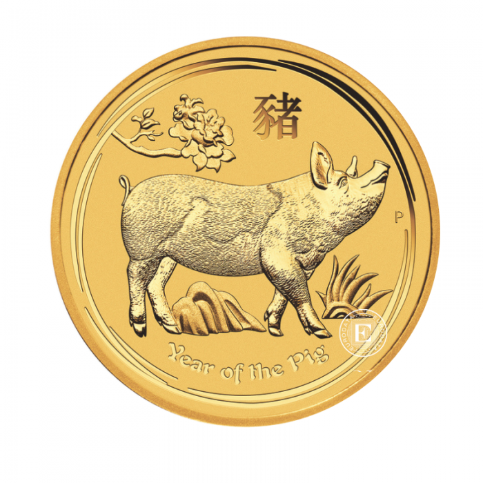 1 oz (31.10 g) pièce d'or Lunar II - Year of the Pig, Australie 2019