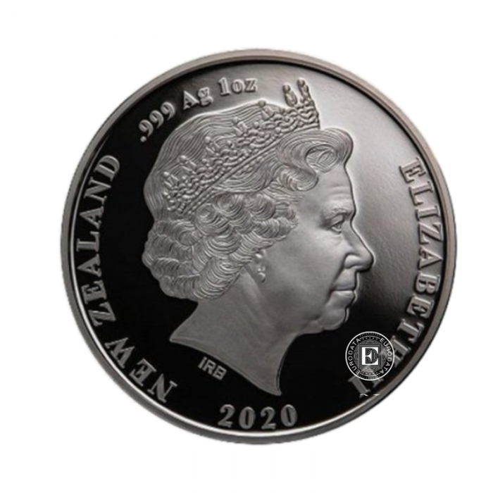 1 oz (31.10 g) srebrna moneta Crested Penguin, Nowa Zelandia 2020