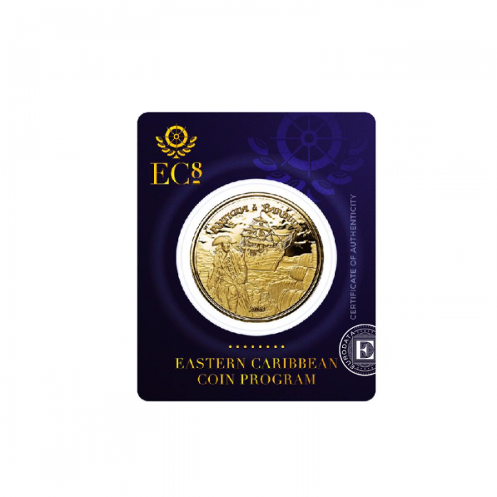 1 oz (31.10 g) auksinė moneta kortelėje EC8 Antigua & Barbuda - Rum Runner, Rytų Karibų Salos 2023
