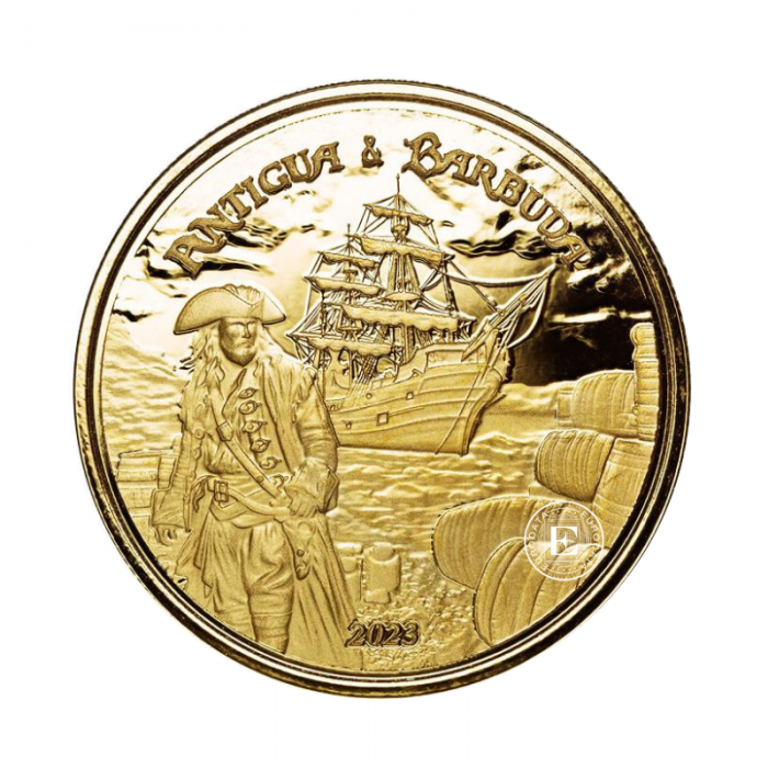 1 oz (31.10 g) auksinė moneta kortelėje EC8 Antigua & Barbuda - Rum Runner, Rytų Karibų Salos 2023