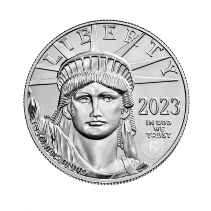1 oz (31.10 g) platininė moneta Amerikos Erelis, JAV (atsitiktiniai metai)