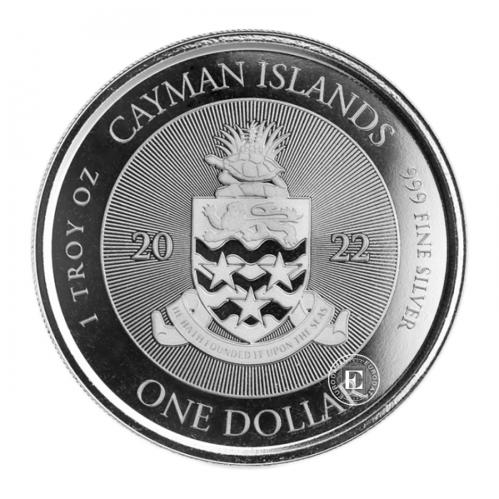 1 oz (31.10 g) srebrna moneta The Platinum Jubilee of Her Majesty Queen Elizabeth II, Wyspy Kajmany 2022