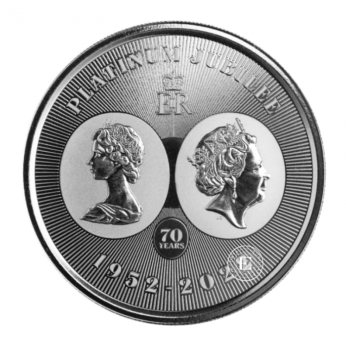 1 oz (31.10 g) srebrna moneta The Platinum Jubilee of Her Majesty Queen Elizabeth II, Wyspy Kajmany 2022