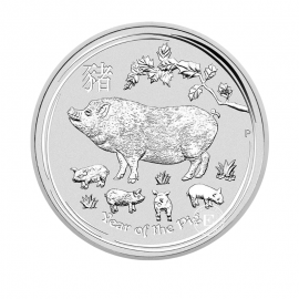 1 oz (31.10 g) silbermünze Lunar II - Year of the Pig, Australien 2019