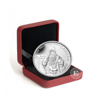 10 dolerių (23.17 g) sidabrinė PROOF moneta Popiežius Jonas Paulius II, Kanada 2014