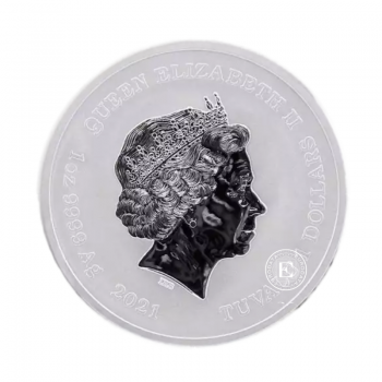 1 oz (31.10 g) sidabrinė moneta Gods of Olympus - Poseidon, Tuvalu 2021