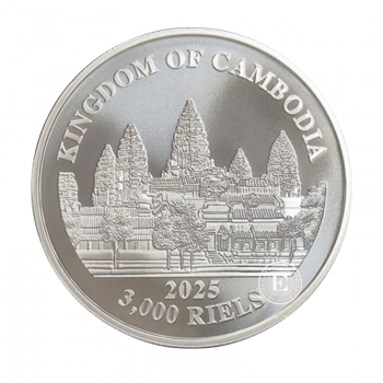 1 oz (31.10 g) sidabrinė moneta Prarasti Kambodžos tigrai, Kambodža 2025