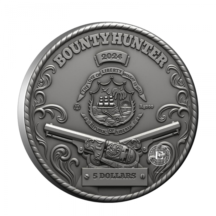 2 oz (62.20 g)  srebrna moneta The Bounty Hunter, Liberia 2024
