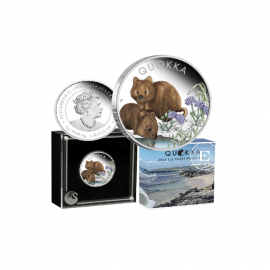 1 oz (31.10 g) srebrna kolorowa PROOF moneta Quokka, Australia 2023