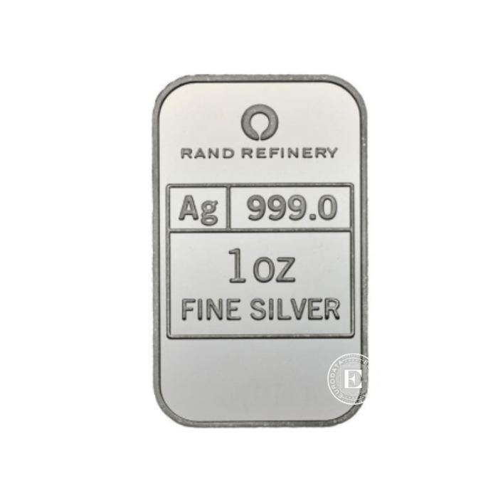 1 oz  (31.10 g) sidabro luitas Lunar - Arklio metai, Rand Refinery 999