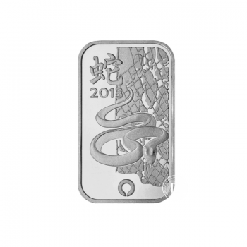 1 oz  (31.10 g)  silver bar The Lunar - Snake, Rand Refinery 999