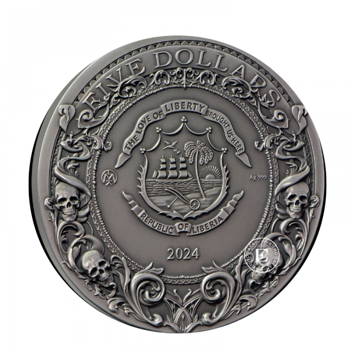 2 oz (62.20 g) silver coin The dark rider, Liberia 2024