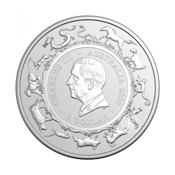 1 oz (31.10 g) sidabrinė moneta Gyvatės metai - (LUNAR RAM), Australija 2025