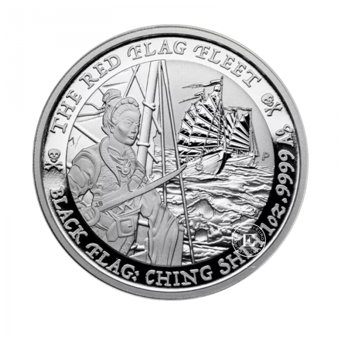 1 oz (31.10 g) sidabrinė moneta Black Flag  - The Red Flag Fleet, Tuvalu 2021