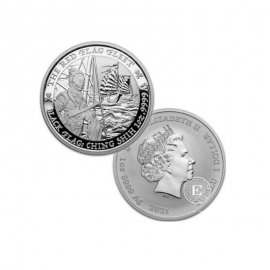 1 oz (31.10 g) pièce d'argent Black Flag  - The Red Flag Flee, Tuvalu 2021