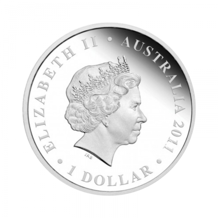 1 oz (31.10 g) sidabrinė spalvota PROOF moneta Didysis barjerinis rifas - Jūrinis vėžlys, Australia 2011 (su sertifikatu)