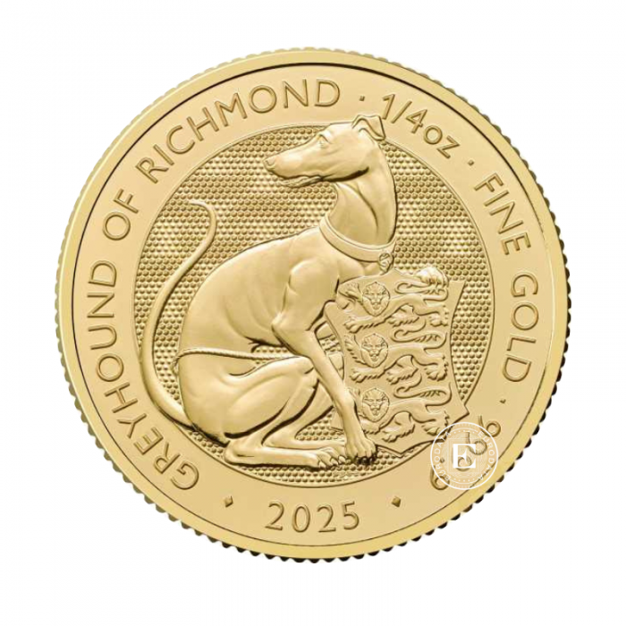 1/4 oz (7.78 g) złota moneta The Royal Tudor Beasts - Greyhound of Richmond, Wielka Brytania, 2025