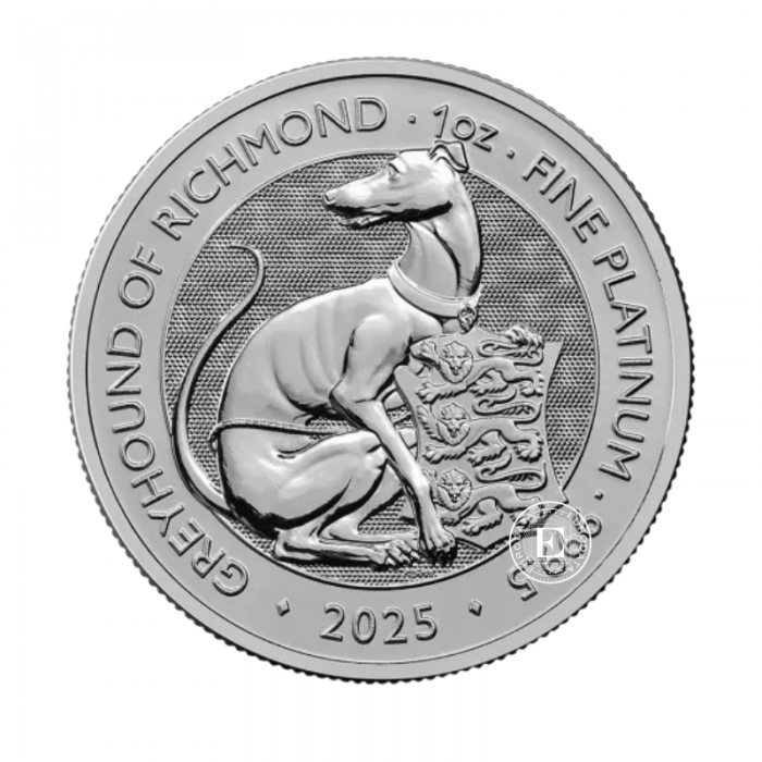 1 oz (31.10 g) Platinmünze The Royal Tudor Beasts – Greyhound of Richmond, Großbritannien, 2025