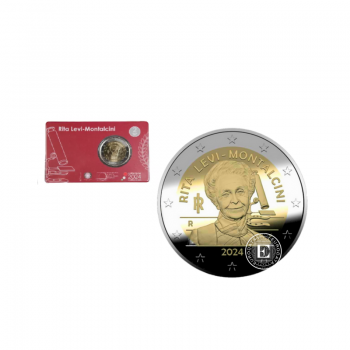 2 Eur moneta BU na karcie  Rita Levi-Montalcini, Włochy 2024