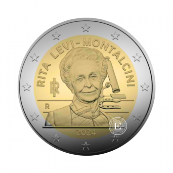 2 Eur moneta BU na karcie  Rita Levi-Montalcini, Włochy 2024