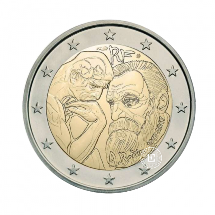 2 Eur pièce  August Rodin, France 2017