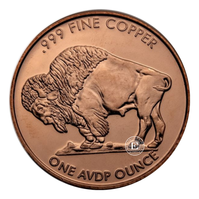 1 oz copper round Buffalo, USA random year