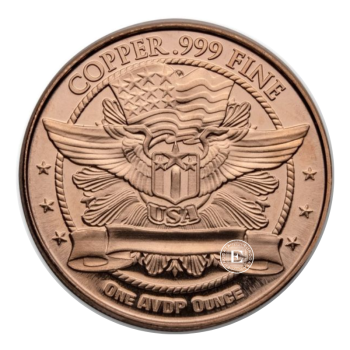 1 oz copper round Buffalo, USA (random year)