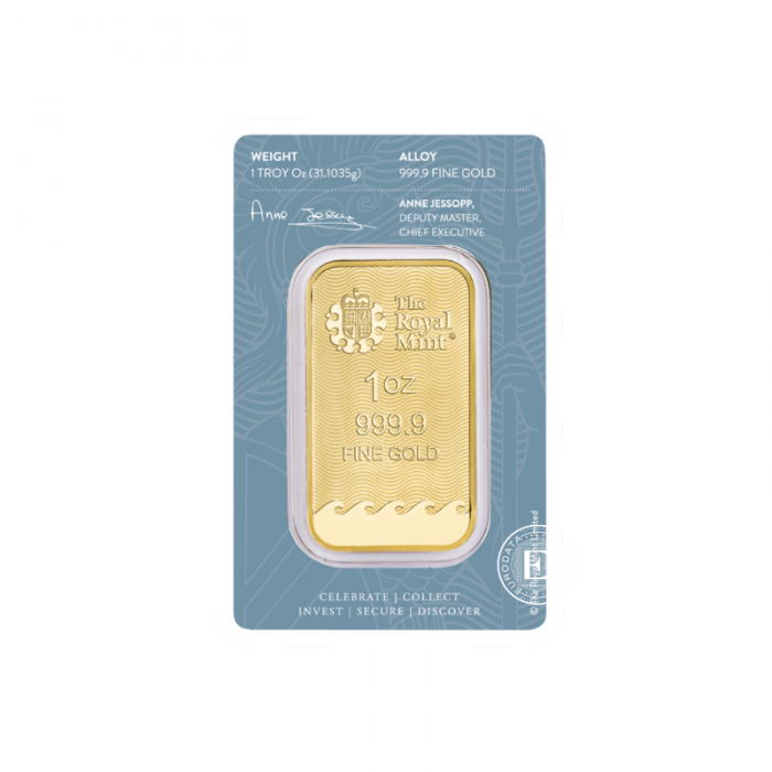 1 oz (31.10 g)  gold bar Britannia, The Royal Mint 999.9