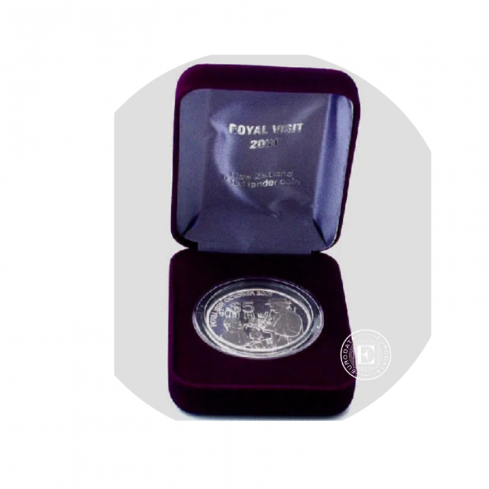 5 Dollar (28.28 g) pièce d'argent PROOF  Queen Elizabeth II visit to New Zealand,  Nouvelle-Zélande 2001