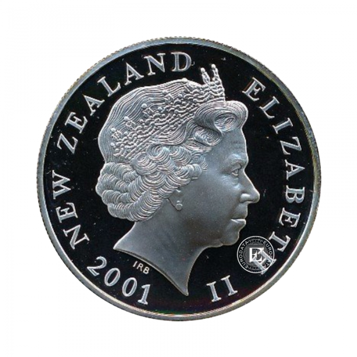 5 Dollar (28.28 g) pièce d'argent PROOF  Queen Elizabeth II visit to New Zealand,  Nouvelle-Zélande 2001