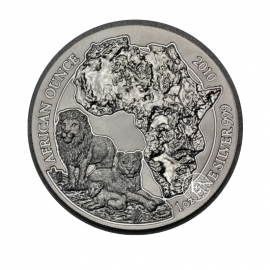 1 oz (31.10 g) srebrna moneta Lion, Rwanda 2010