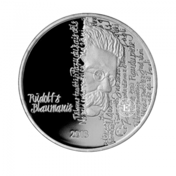 1 lat (22 g) pièce d'argent PROOF  Rudolfs Blaumanis, Lettonie 2013
