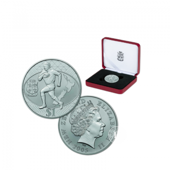 1 dolerio (28.28 g) sidabrinė PROOF moneta The Lions - Regbis, Naujoji Zelandija 2005